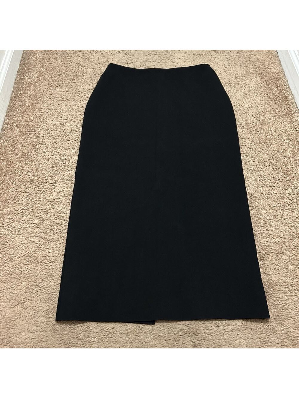 High Sport Midi Skirt Black Size Medium Pull On Knit Made In Italy